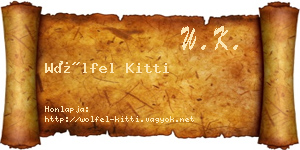 Wölfel Kitti névjegykártya